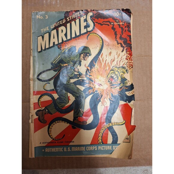 The United States Marines #3 1944 WW2 Cover Flamethrower Tojo - Picture 1 of 11